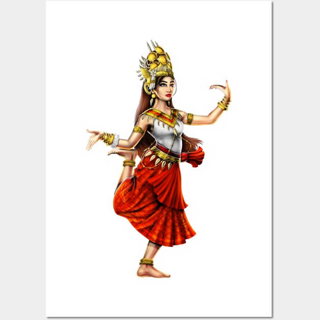 Khmer Cambodian Apsara Dancer Wall Art by underheaven